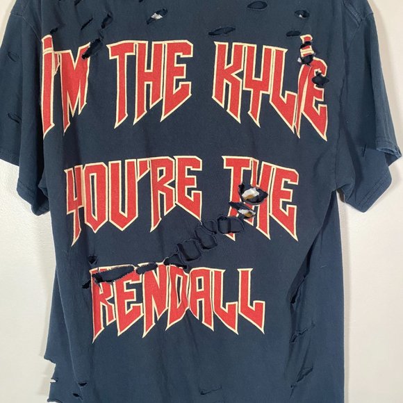 Kylie I'm the Kylie You're the Kendall Distressed T-Shirt - Picture 3 of 9